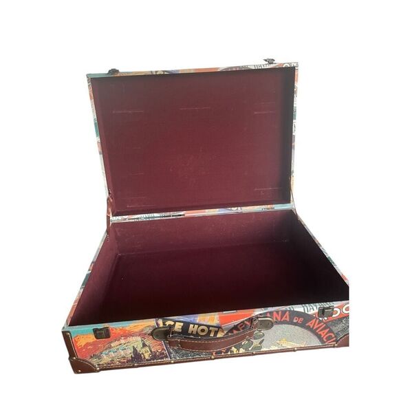 Vintage Caribbean Hotel Mexican Motif Hard Shell Suitcase/ Party Decor/ Theme - Picture 4 of 15